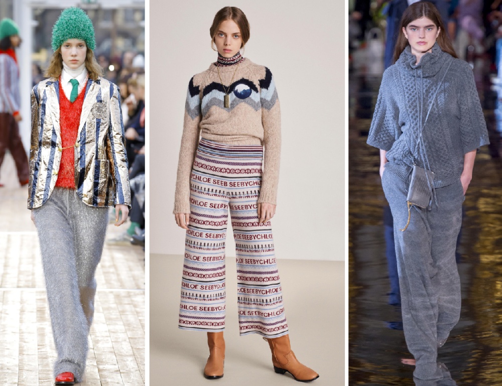 модные трикотажные брюки 2019 года - идеи от мировых дизайнеров