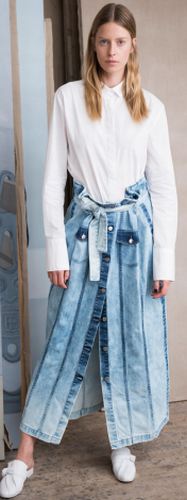 джинсовая юбка макси вид спереди и сзади