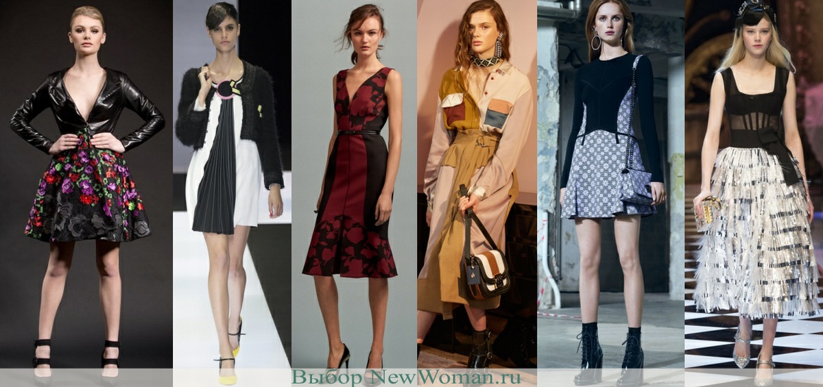 Комбинированные модели модных платьев