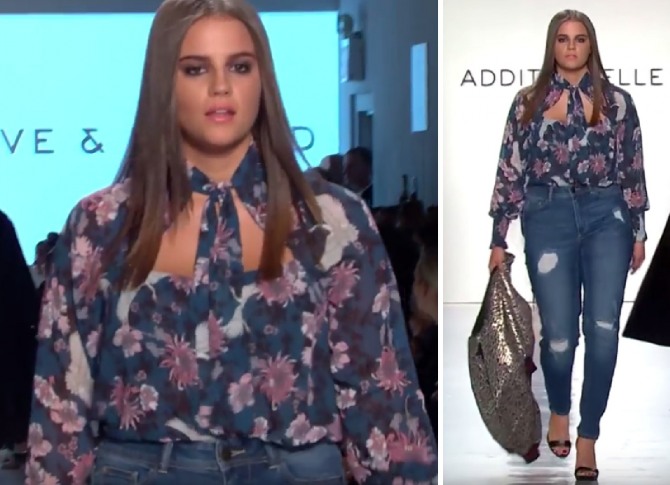 мода для полных красивая блузка с джинсамина весну 2018