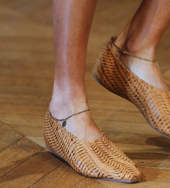 плетеная дырчатая женская летняя обувь