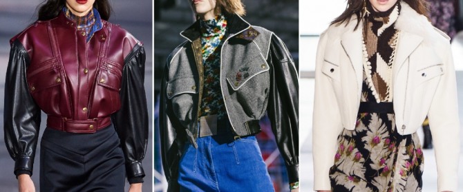 короткие молодежные куртки спенсер для девушек на сезон осень-зима 2019-2020 - с узкой талией, широкими плечами, пышным рукавом