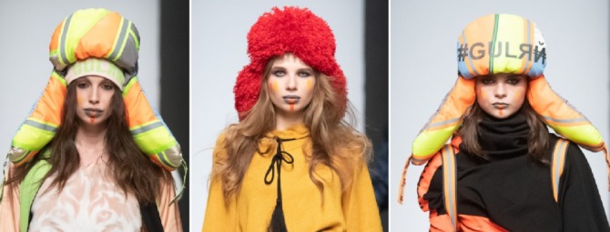 модные зимние головные уборы 2020 от дизайнера Игоря Гуляева - дутые зимние шапки с ушами