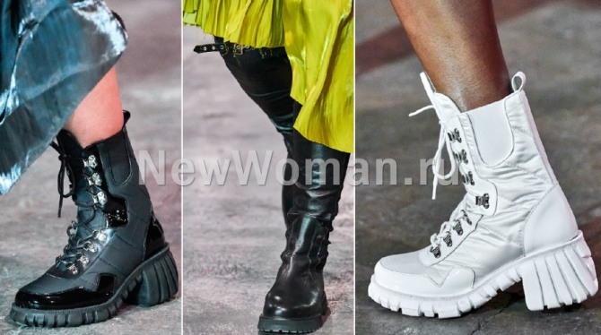Женские грубые сапоги и ботинки в армейском стиле на сезон Весна 2020