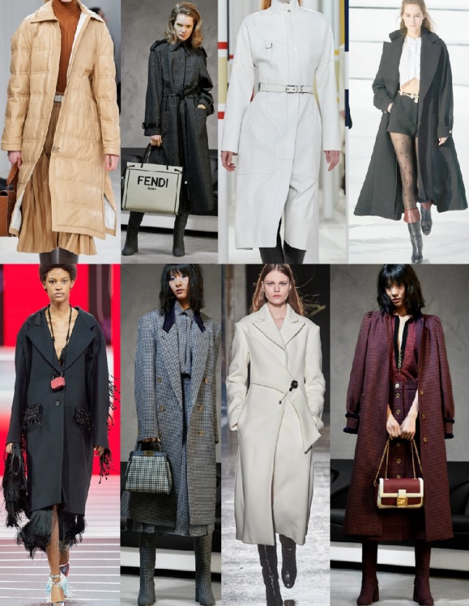 фото модных дизайнерских пальто 2021 года длиною миди - примеры из обзора коллекций мировых брендов