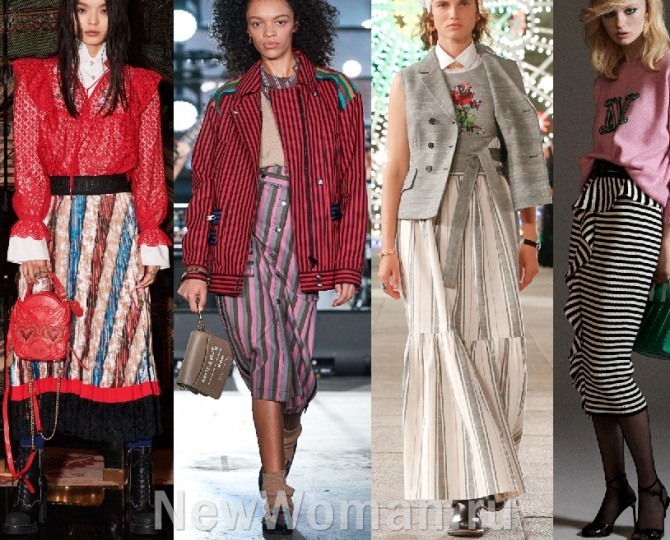 юбки с полосатым принтом - новинки из последних брендовых коллекций 2021 года