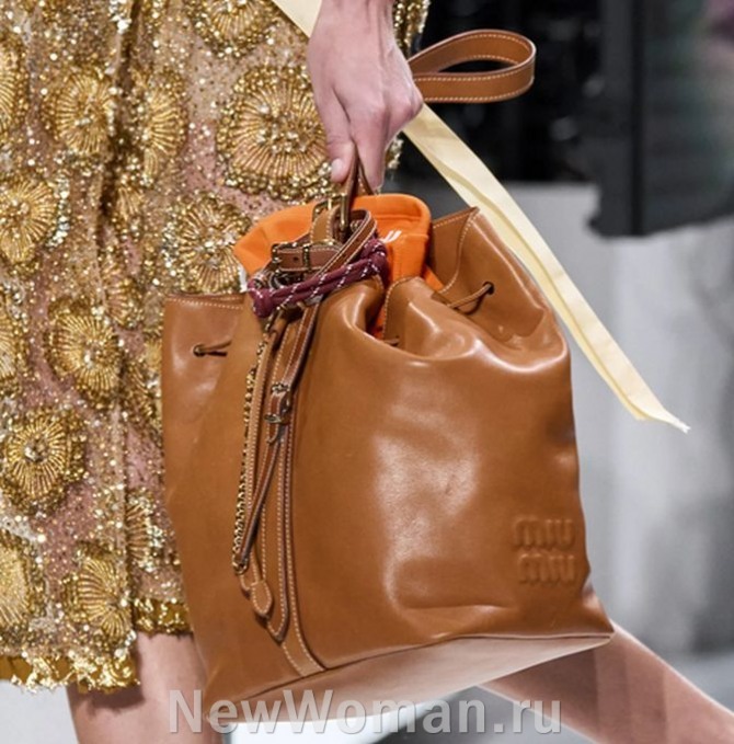 сумка-торба 2025 на кулиске из кожи коричневого цвета, сумка-мешок с кулиской и ремнем вместо ручки