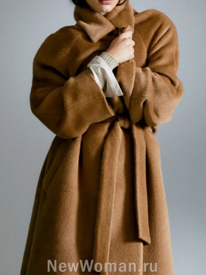  модное женское свободное зимнее пальто на запах, манто-халат с рукавами реглан