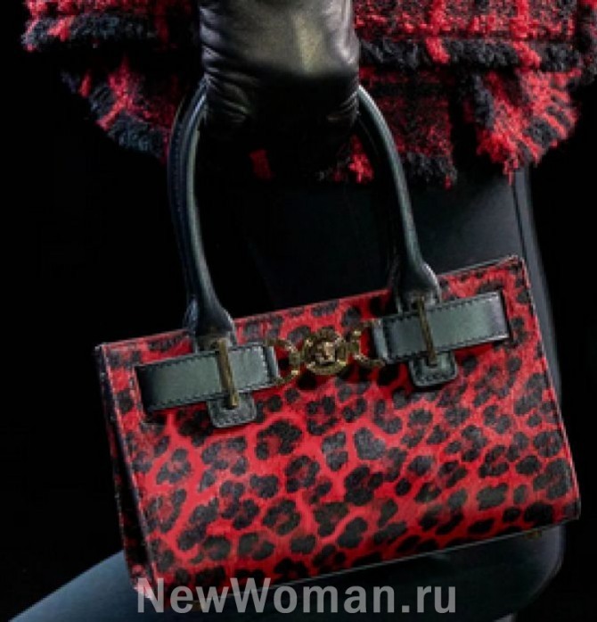 женская сумка-тоут с леопардовым принтом